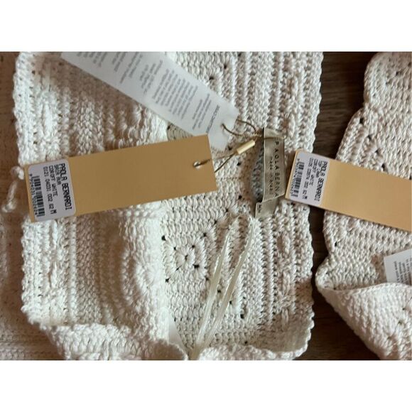 PAOLA BERNARDI Lana crochet Square-Neck Crochet Top and Mini Skirt Set Sz  M NWT - Picture 5 of 7